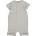 Load image into Gallery viewer, Grey Ribbed Henley Romper