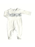 Load image into Gallery viewer, Sheep Hand Smocked Baby Footie Pima Cotton