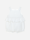 Load image into Gallery viewer, White Piquet Overall With Frills and Bows