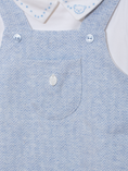 Load image into Gallery viewer, Blue Overall Romper with Collared Top