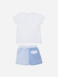 Load image into Gallery viewer, T-shirt Set with Embroidered Aeroplane and Striped Shorts