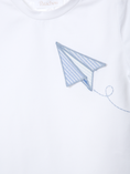 Load image into Gallery viewer, T-shirt Set with Embroidered Aeroplane and Striped Shorts