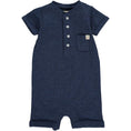 Load image into Gallery viewer, Navy Ribbed Henley Romper