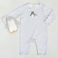Load image into Gallery viewer, Baby Penguin Applique Grid Babygro