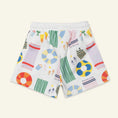 Load image into Gallery viewer, Recycled Cotton Beach Print Cropped Shorts
