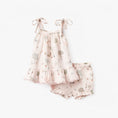 Load image into Gallery viewer, Garden Picnic Lace Edge Muslin Tie Top and Bloomers Set