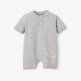 Load image into Gallery viewer, Hand Embroidered Elephant Knit Shortall Baby Romper