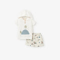 Load image into Gallery viewer, Pond Friends Hooded Pullover + Organic Muslin Short Set