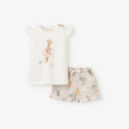 Load image into Gallery viewer, Giraffe Knit Pullover + Seaside Safari Organic Muslin Short Set