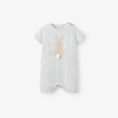 Load image into Gallery viewer, Pale Blue Bunny Knit Shortall Romper