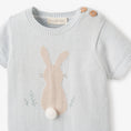 Load image into Gallery viewer, Pale Blue Bunny Knit Shortall Romper