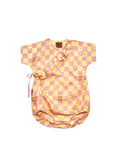Load image into Gallery viewer, Wrap Body with Pink and Yellow Checkers Print