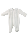Load image into Gallery viewer, Ivory Embroidered Cotton Babygrow