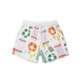Load image into Gallery viewer, Recycled Cotton Beach Print Cropped Shorts