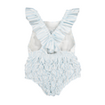 Load image into Gallery viewer, Stripes Blue Frilled Swimsuit