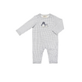 Load image into Gallery viewer, Baby Penguin Applique Grid Babygro