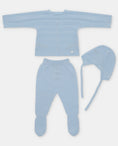 Load image into Gallery viewer, Dolcezza Blue Knit Layette Set