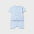 Load image into Gallery viewer, Bunny Blue Knitted Shorts Set