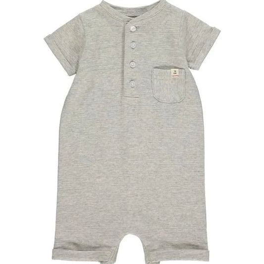 Grey Ribbed Henley Romper