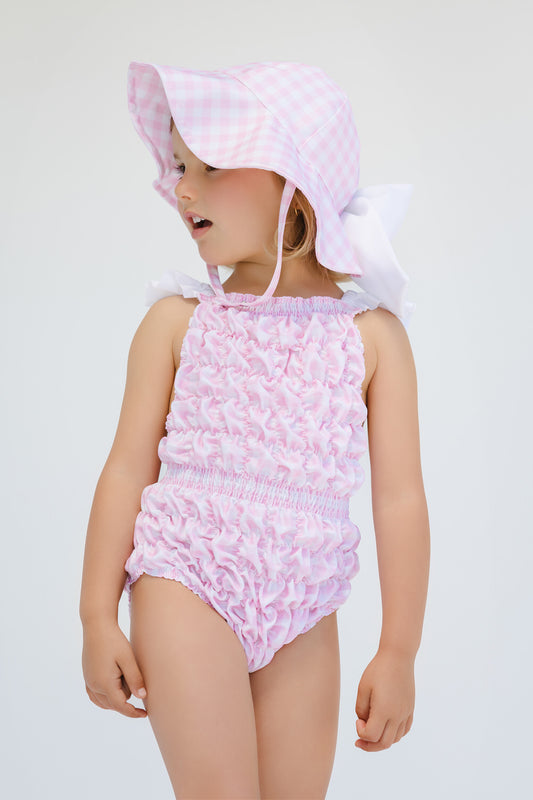 Gingham Pink Frilled Swimsuit