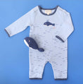 Load image into Gallery viewer, Crochet Wilbert Whale Baby Romper
