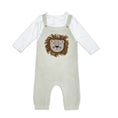 Load image into Gallery viewer, Lion Applique Baby Overall Knit Set
