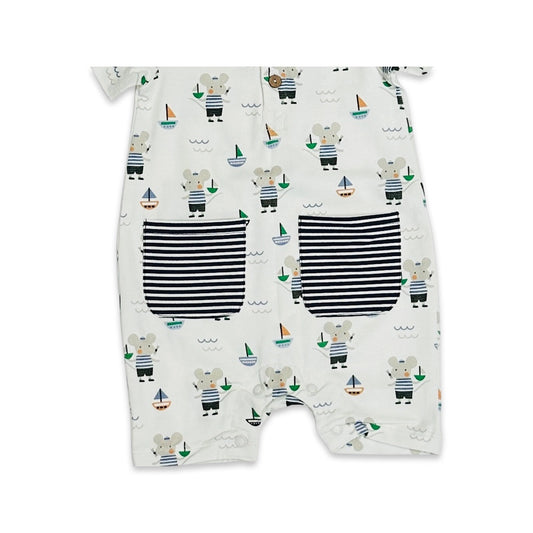 Mouse Sailor Pocket Short Romper