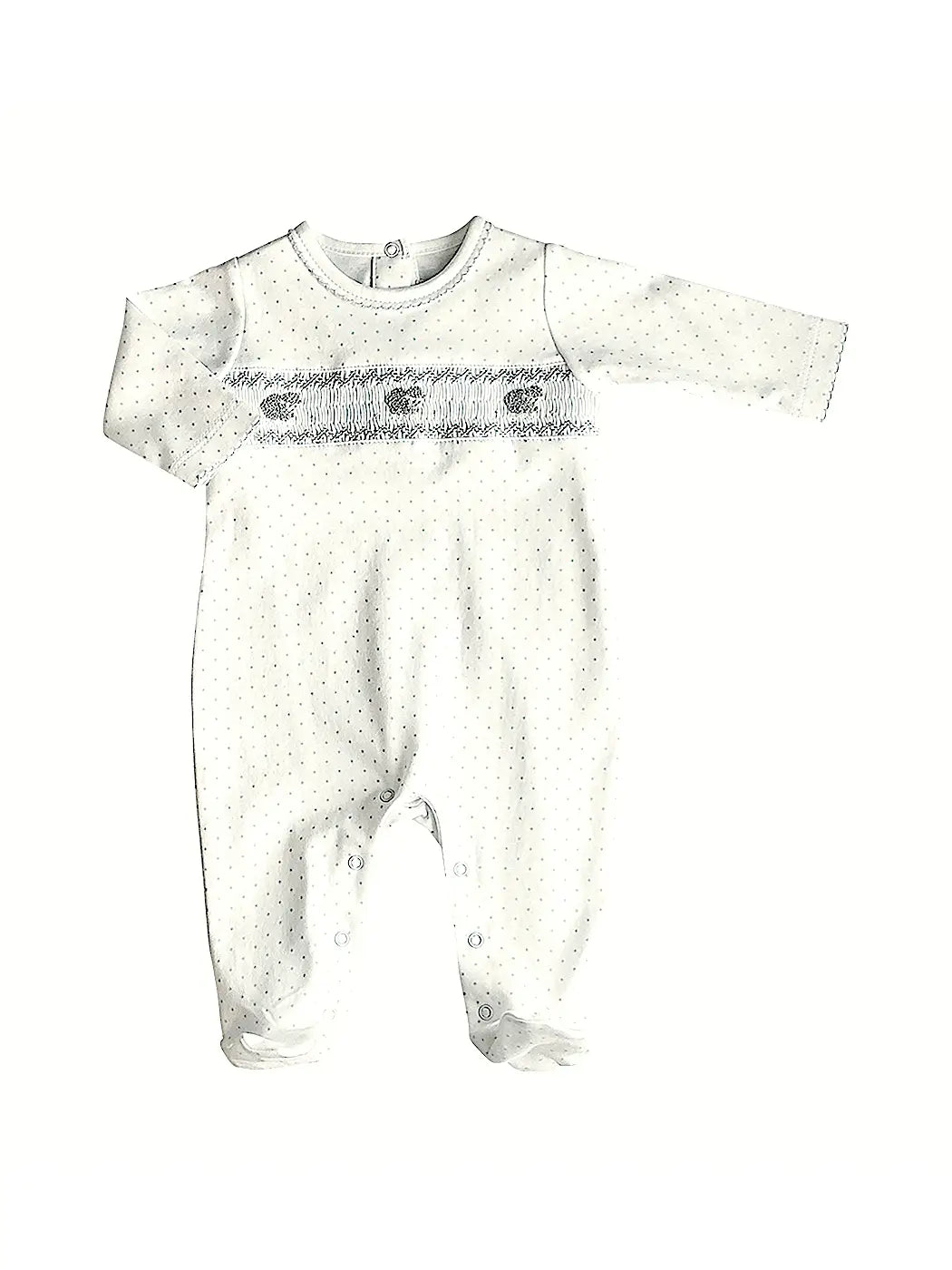 Sheep Hand Smocked Baby Footie Pima Cotton