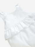 Load image into Gallery viewer, White Piquet Overall With Frills and Bows
