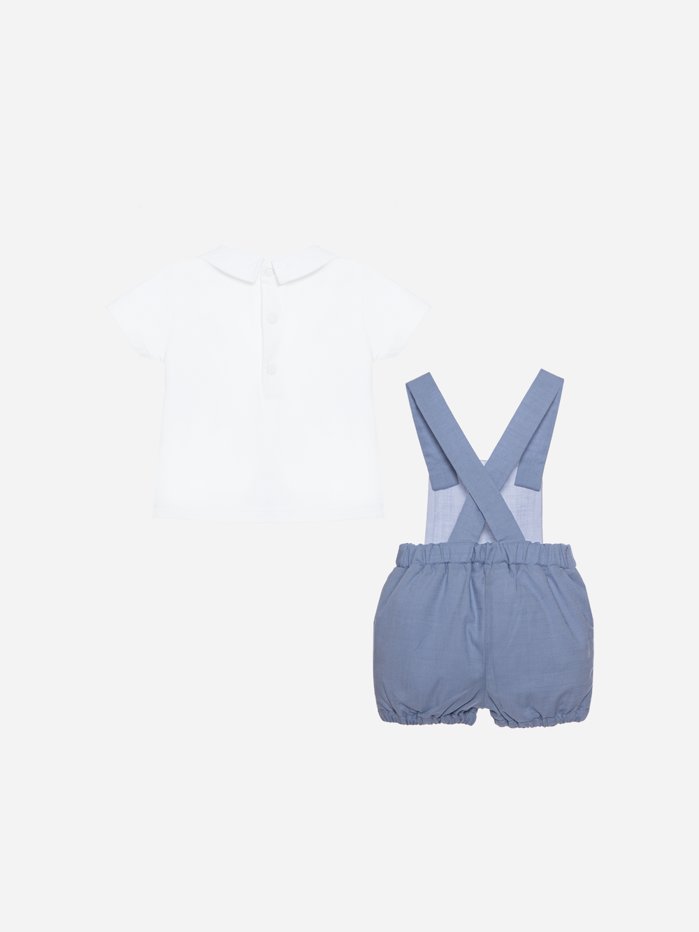 Elephant Embroidery Collar and Dungaree Set