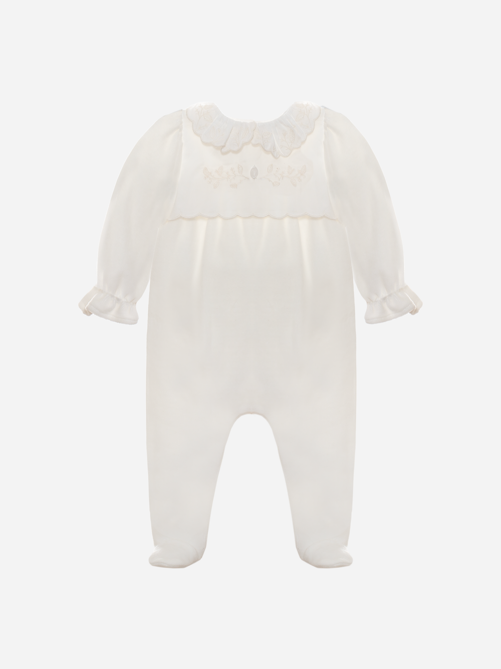 Ecru Velour Babygrow