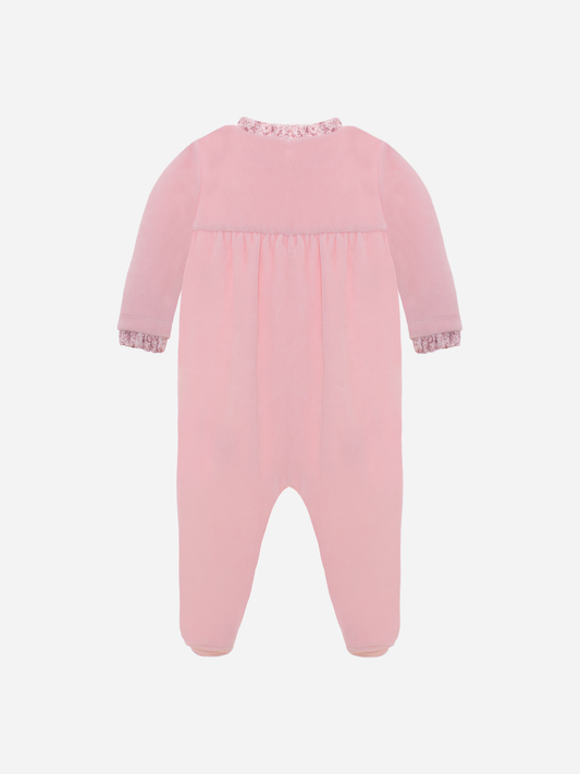 Pink Velour Babygrow