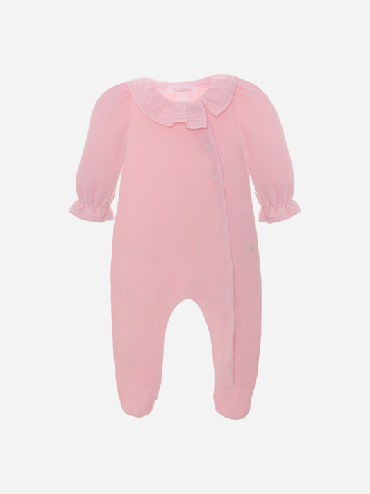 Pink Velour Babygrow