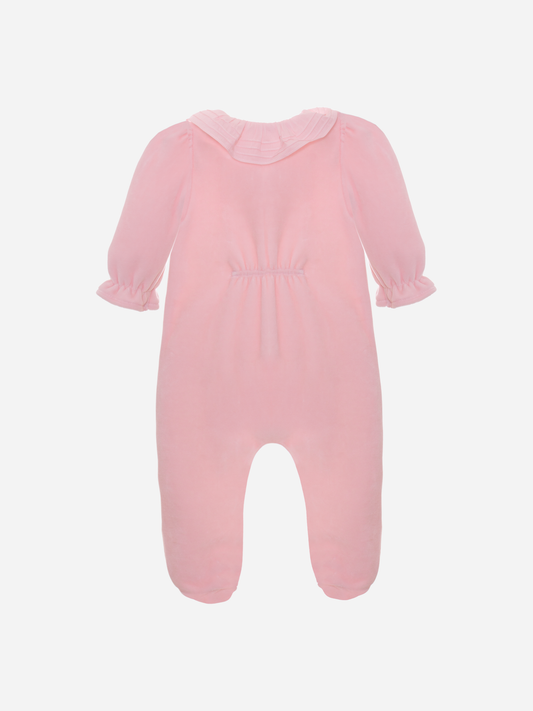 Pink Velour Babygrow