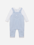 Load image into Gallery viewer, Blue Overall Romper with Collared Top
