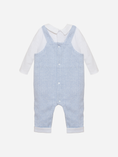 Load image into Gallery viewer, Blue Overall Romper with Collared Top
