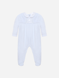 Load image into Gallery viewer, Light Blue Velour Babygrow
