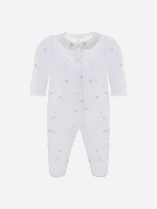 White Velour Sheep Babygrow