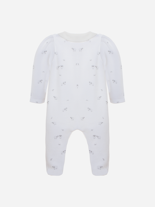 White Velour Sheep Babygrow