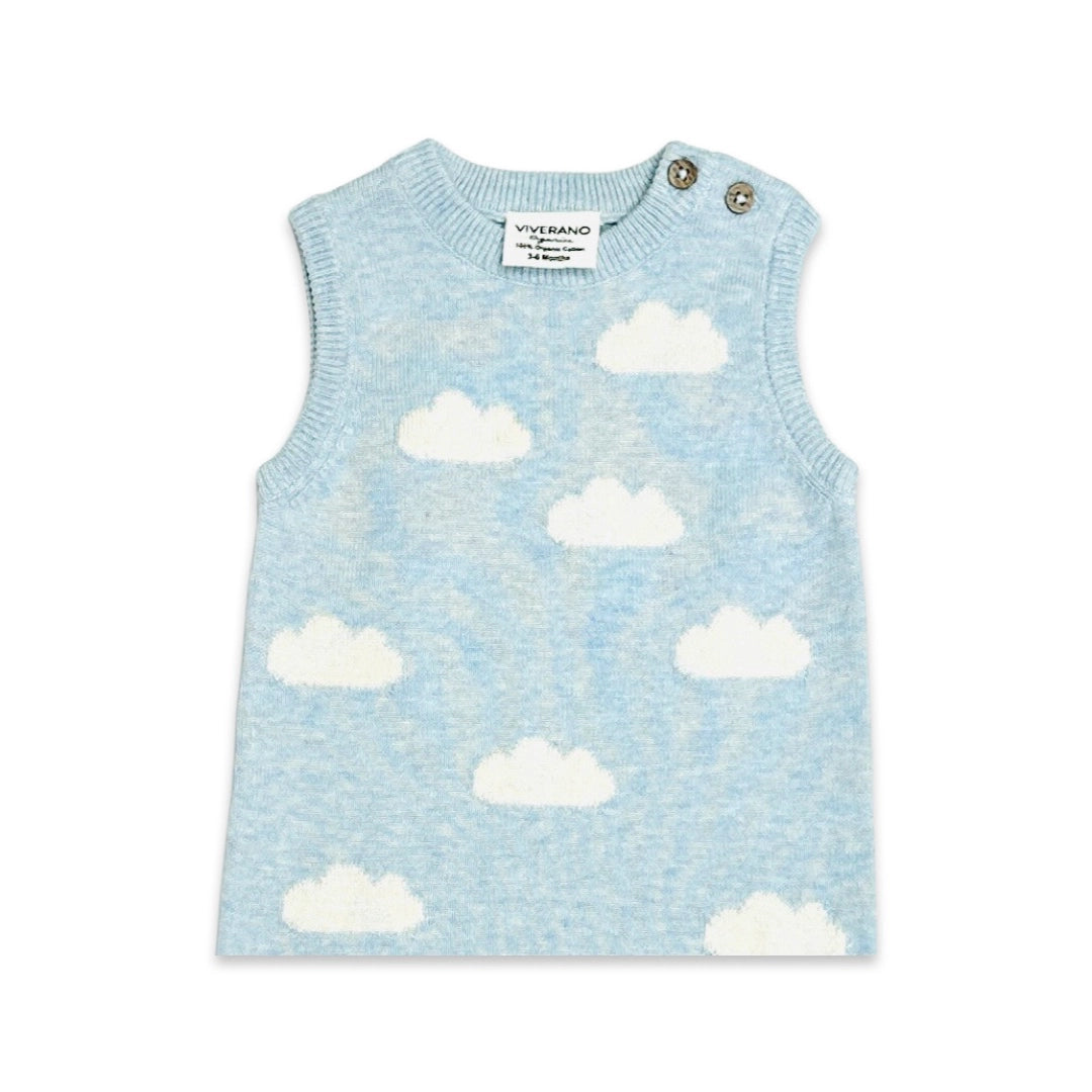 Clouds Jacquard Knit Baby Romper