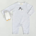 Load image into Gallery viewer, Baby Penguin Applique Grid Babygro
