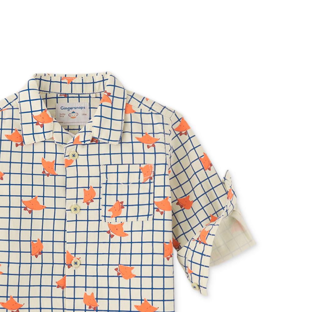 Fox Grid Print Shirt