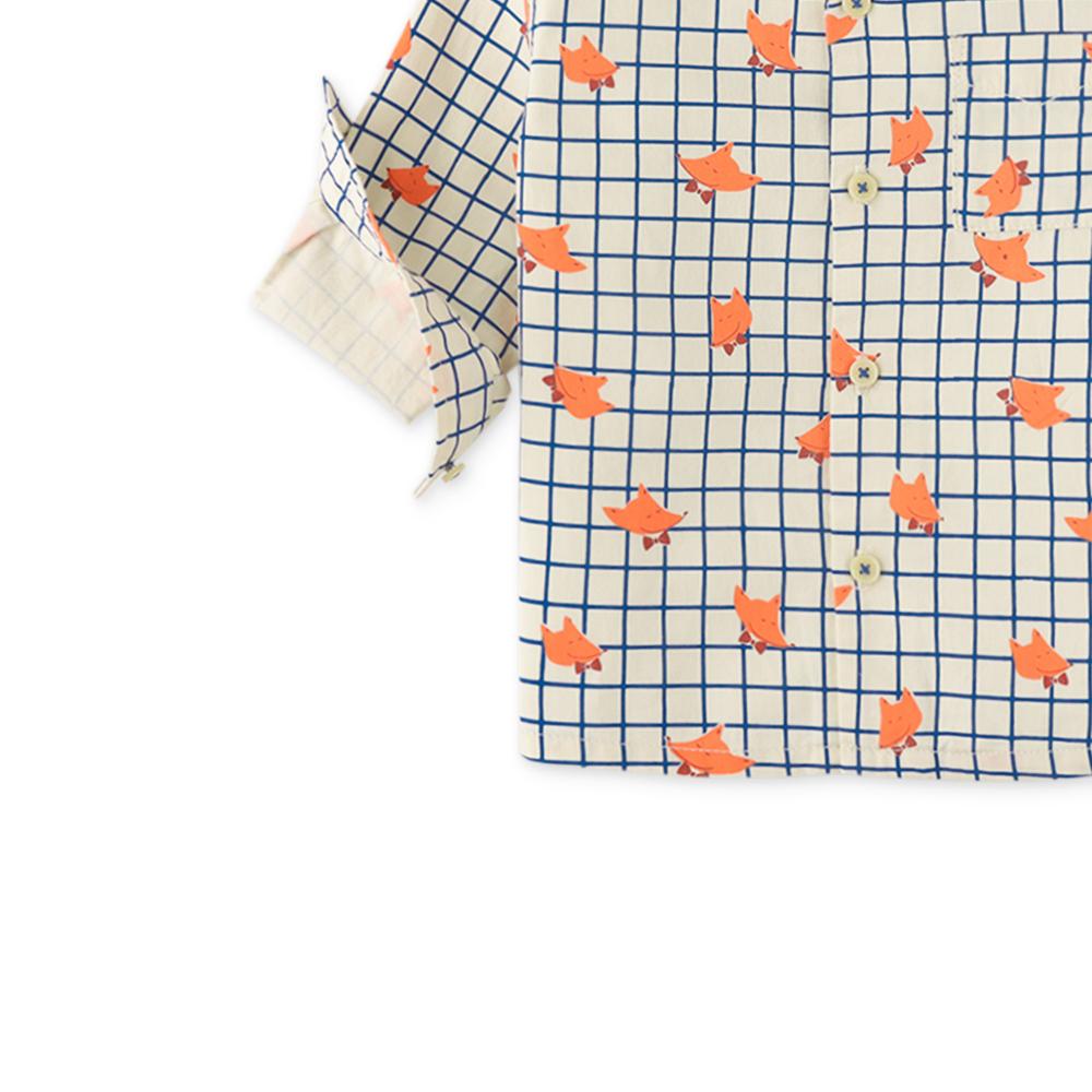 Fox Grid Print Shirt