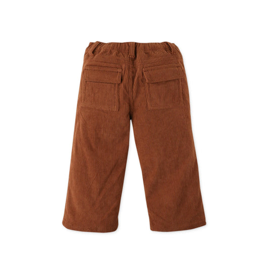 Corduroy Pants with Fox Embroidery