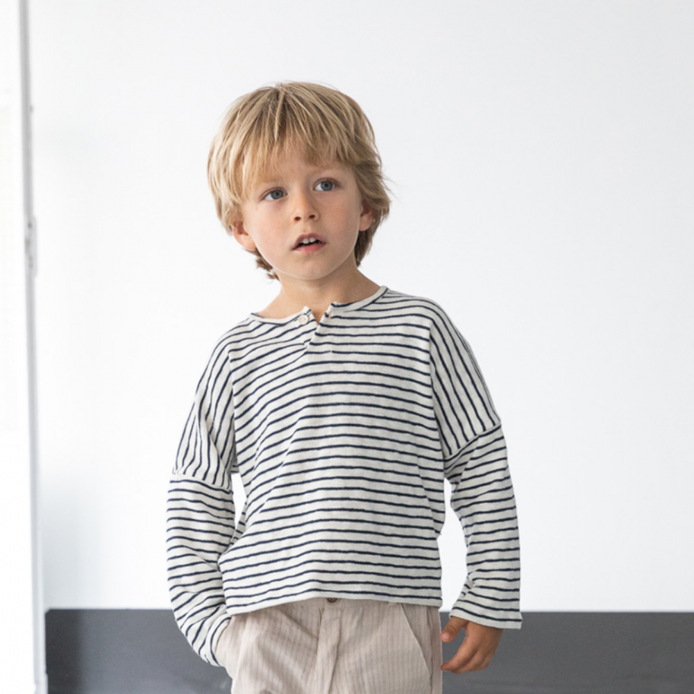 Striped Henley Long Sleeve