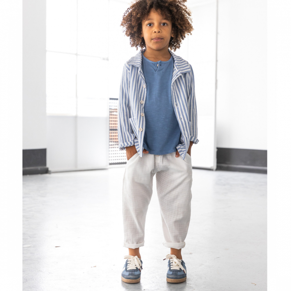 Elastic Waistband Button Trousers