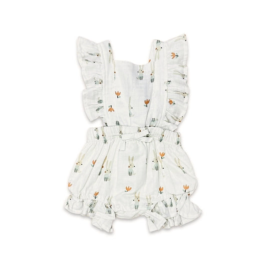 Bunny Ruffle Tie Back Short Romper