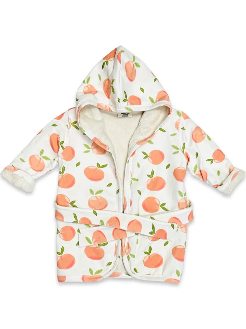 Peaches Hooded Baby Bathrobe