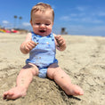 Load image into Gallery viewer, Reef Navy Heathered Bubble Romper
