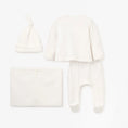 Load image into Gallery viewer, Whisper White Velour Welcome to the World Bag Set
